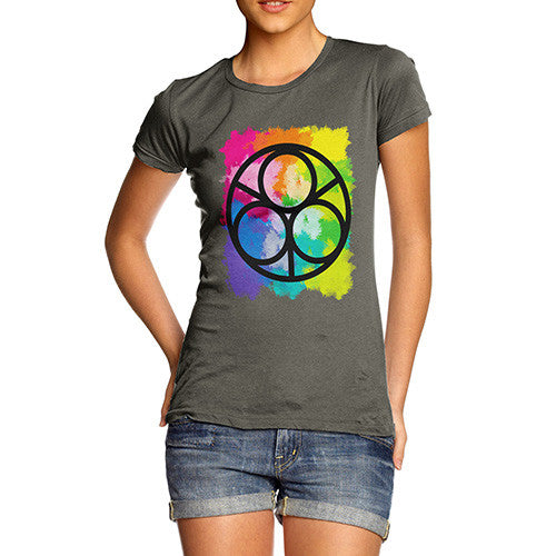 Women's Geometric Rainbow Circles T-Shirt