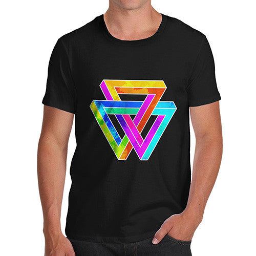 Men's Geometric Rainbow Penrose Triangle  T-Shirt