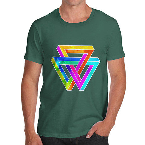 Men's Geometric Rainbow Penrose Triangle  T-Shirt