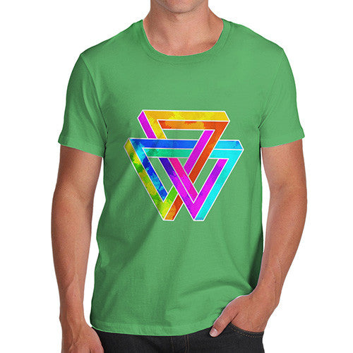 Men's Geometric Rainbow Penrose Triangle  T-Shirt