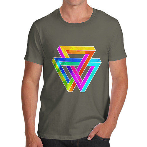 Men's Geometric Rainbow Penrose Triangle  T-Shirt