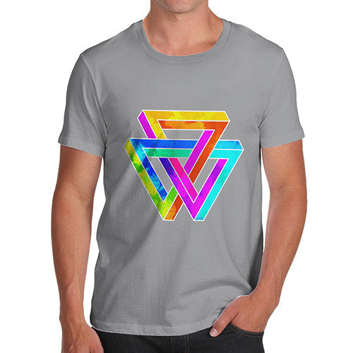 Men's Geometric Rainbow Penrose Triangle  T-Shirt