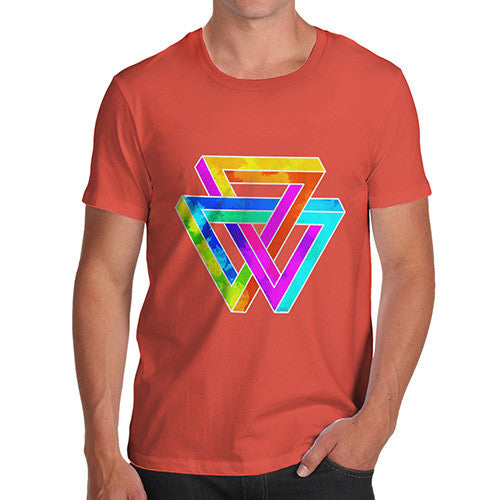 Men's Geometric Rainbow Penrose Triangle  T-Shirt