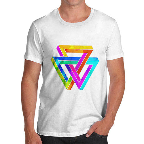 Men's Geometric Rainbow Penrose Triangle  T-Shirt