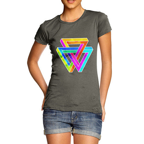 Women's Geometric Rainbow Penrose Triangle  T-Shirt
