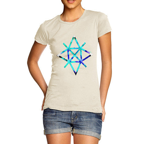 Women's Geometric Paint Splattered Shapes T-Shirt
