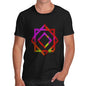 Men's Geometric Paint Splattered Squares T-Shirt