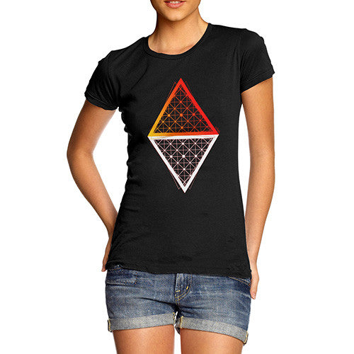 Women's Geometric Triangle Polygons T-Shirt