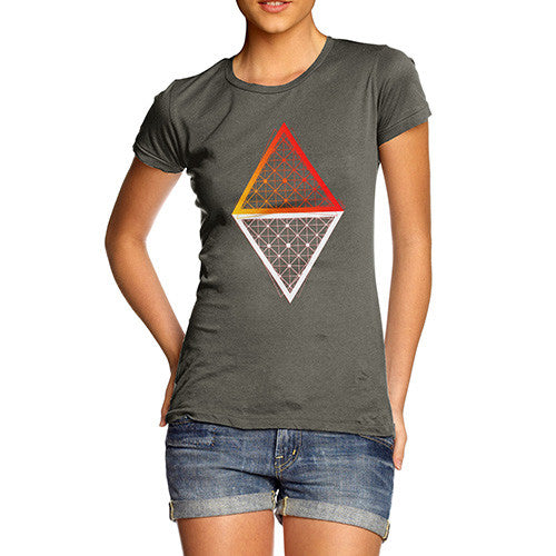 Women's Geometric Triangle Polygons T-Shirt