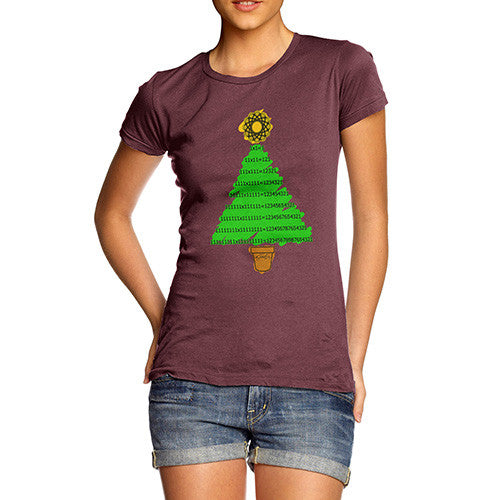 Women's Mathematical Christmas Tree T-Shirt