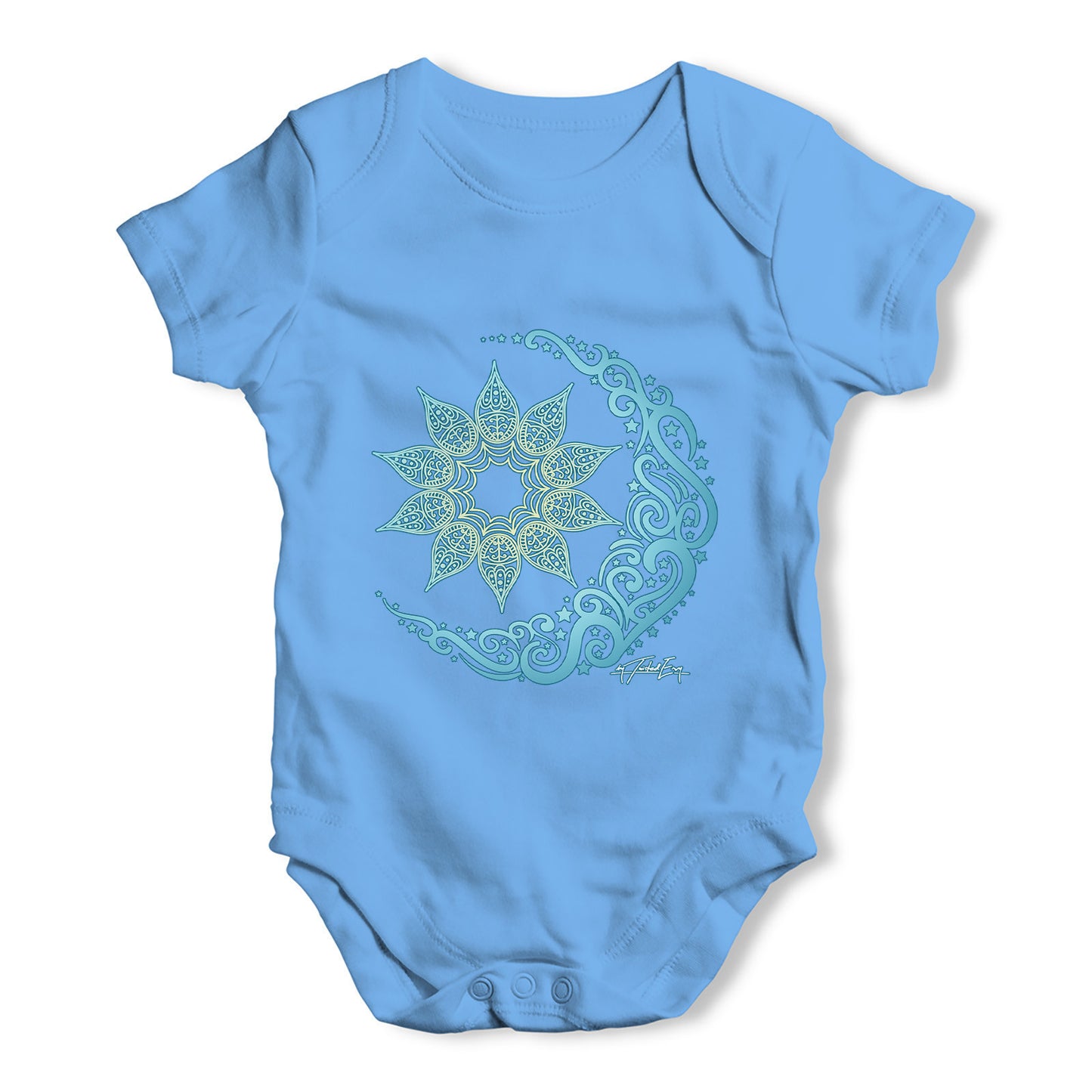 Decorative Blue Mandala Baby Grow Bodysuit