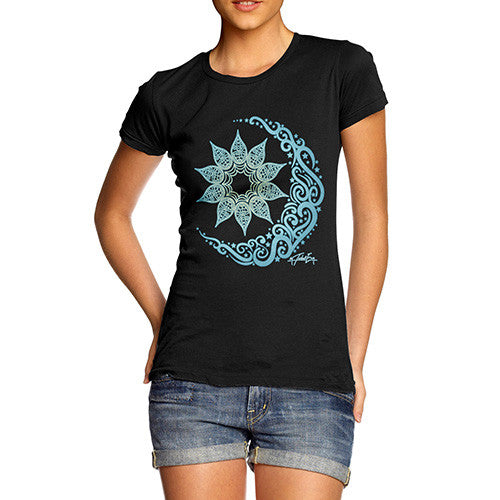 Women's Decorative Blue Mandala T-Shirt