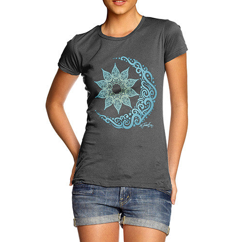 Women's Decorative Blue Mandala T-Shirt