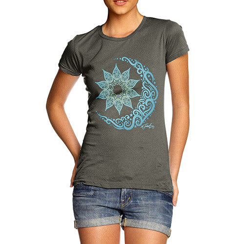 Women's Decorative Blue Mandala T-Shirt