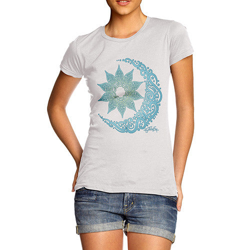 Women's Decorative Blue Mandala T-Shirt