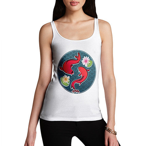 Women's Decorative Red Fish Tank Top