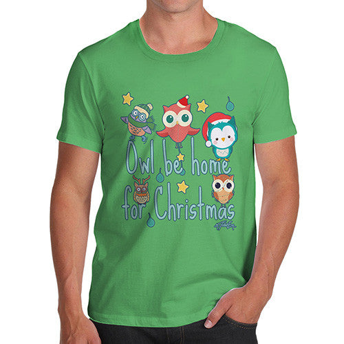 Men's Owl Be Home For Christmas T-Shirt