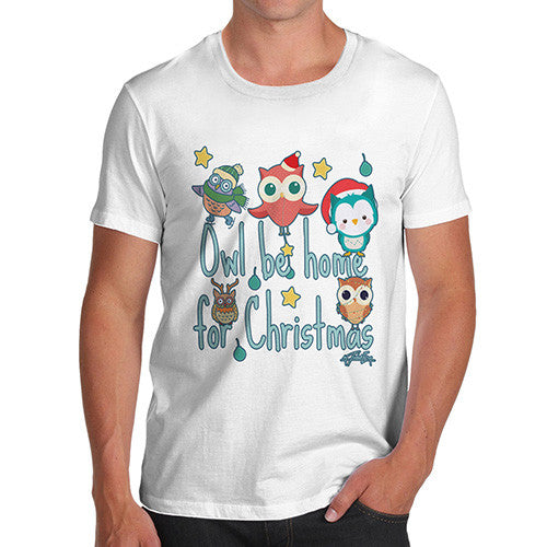 Men's Owl Be Home For Christmas T-Shirt