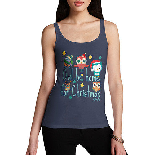 Women's Owl Be Home For Christmas Tank Top