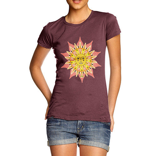 Women's Decorative Mandala Sun T-Shirt