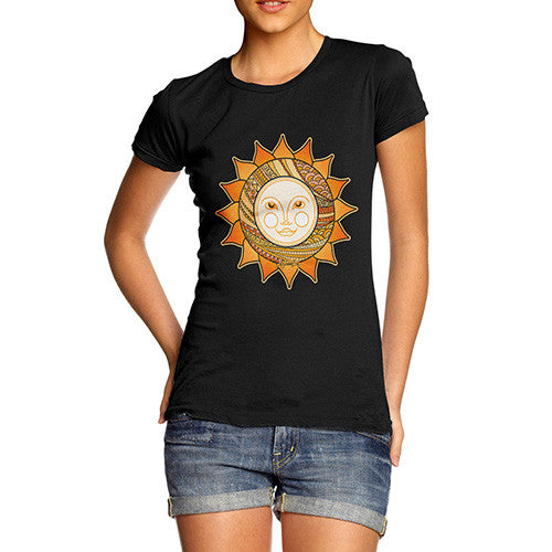 Women's Decorative Smiling Sun T-Shirt