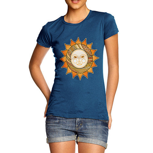 Women's Decorative Smiling Sun T-Shirt