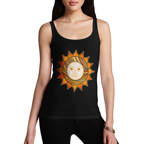 Women's Decorative Smiling Sun Tank Top