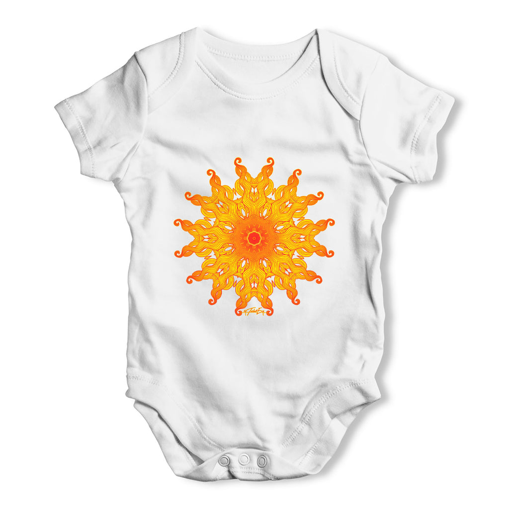Decorative Patterned Sun Baby Grow Bodysuit