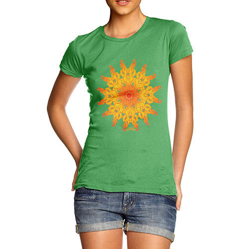 Women's Decorative Patterned Sun T-Shirt