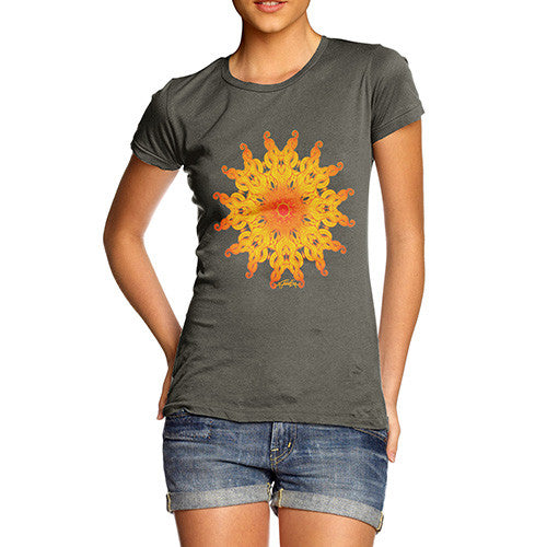 Women's Decorative Patterned Sun T-Shirt