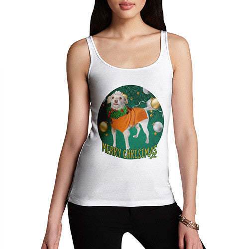 Women's Merry Christmas Dog Bauble Tank Top