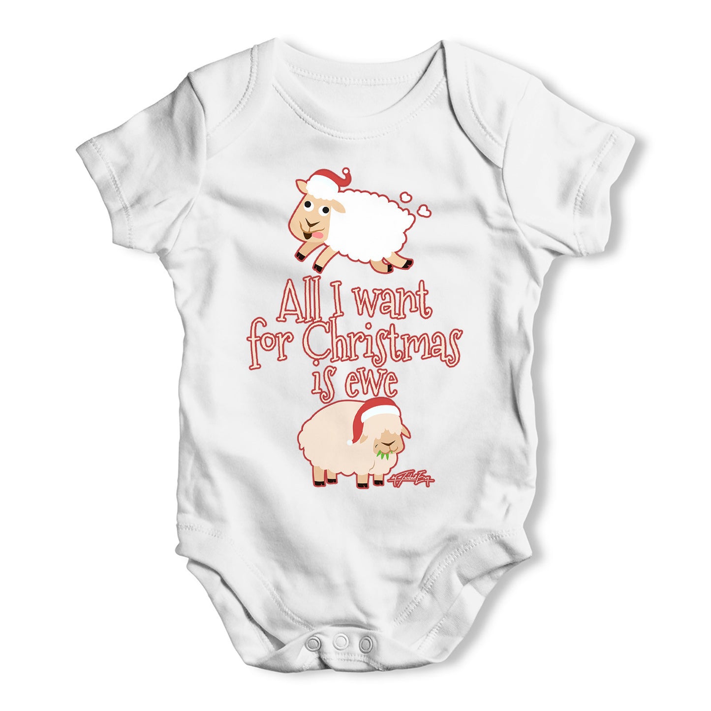 All I Want For Christmas Is Ewe Baby Grow Bodysuit