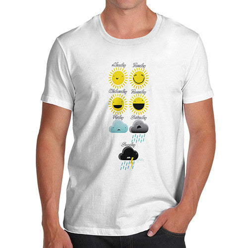 Men's Weekly Weather Forecast Cotton T-Shirt