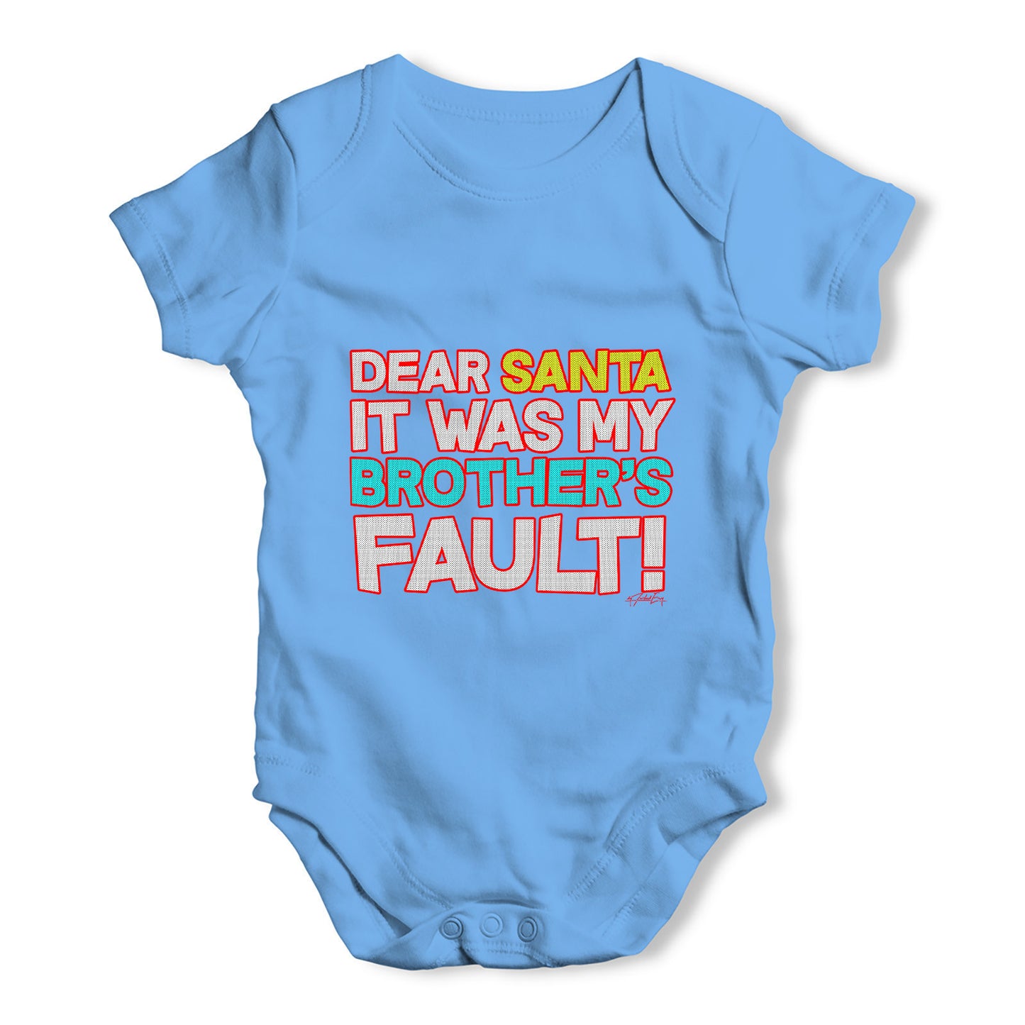 Santa It Was My Brother's Fault Baby Grow Bodysuit