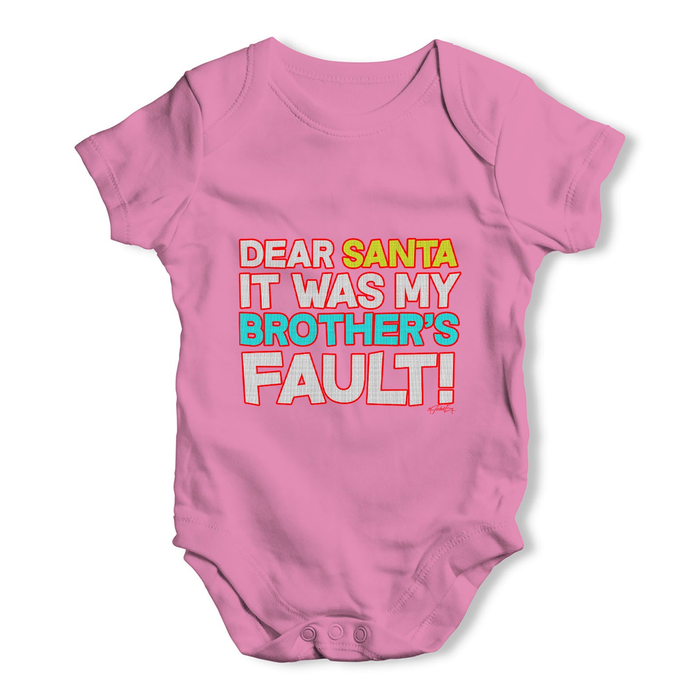 Santa It Was My Brother's Fault Baby Grow Bodysuit