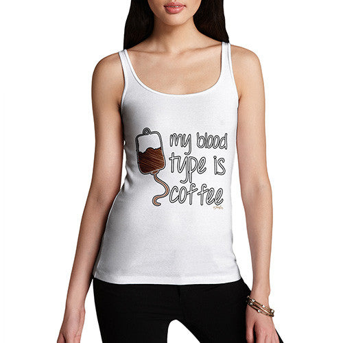 Women's My Blood Type Is Coffee Cotton Tank Top