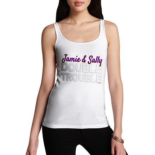 Women's Personalised Double Trouble Tank Top