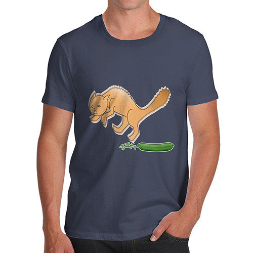 Men's Cat Scared Of Cucumbers T-Shirt