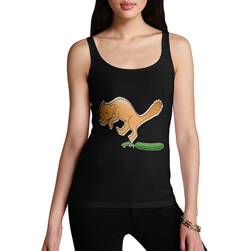 Women's Cat Scared Of Cucumbers Tank Top