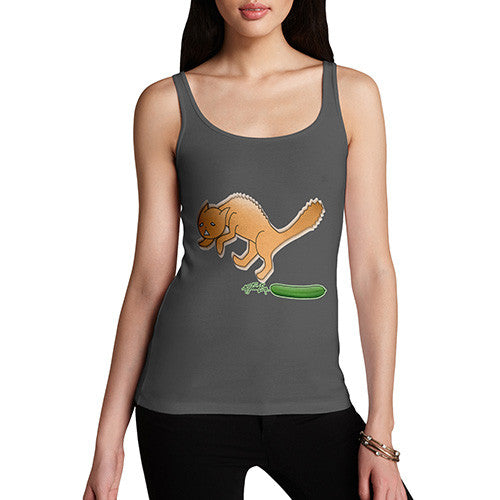 Women's Cat Scared Of Cucumbers Tank Top