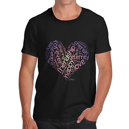 Men's Valentine's Word Heart T-Shirt