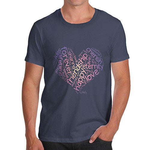 Men's Valentine's Word Heart T-Shirt