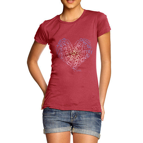 Women's Valentine's Word Heart T-Shirt