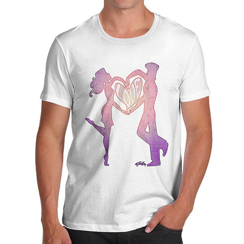 Men's Valentine's Couple Word Heart T-Shirt