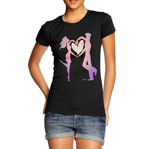 Women's Valentine's Couple Word Heart T-Shirt