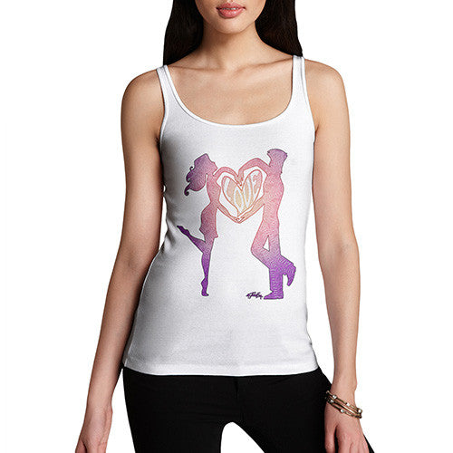 Women's Valentine's Couple Word Heart Tank Top