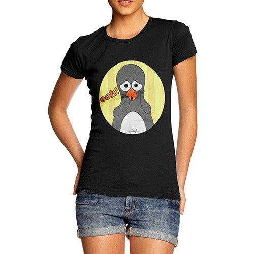 Women's Guin Penguin Ooh! Emoticon T-Shirt