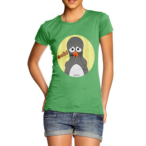 Women's Guin Penguin Ooh! Emoticon T-Shirt