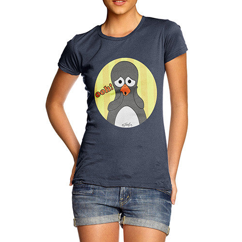 Women's Guin Penguin Ooh! Emoticon T-Shirt