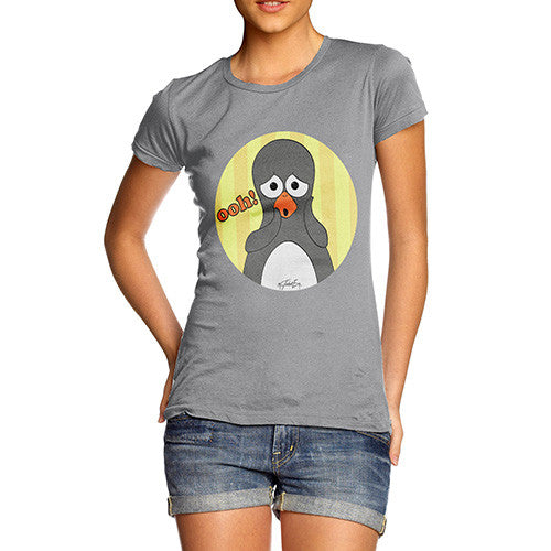 Women's Guin Penguin Ooh! Emoticon T-Shirt